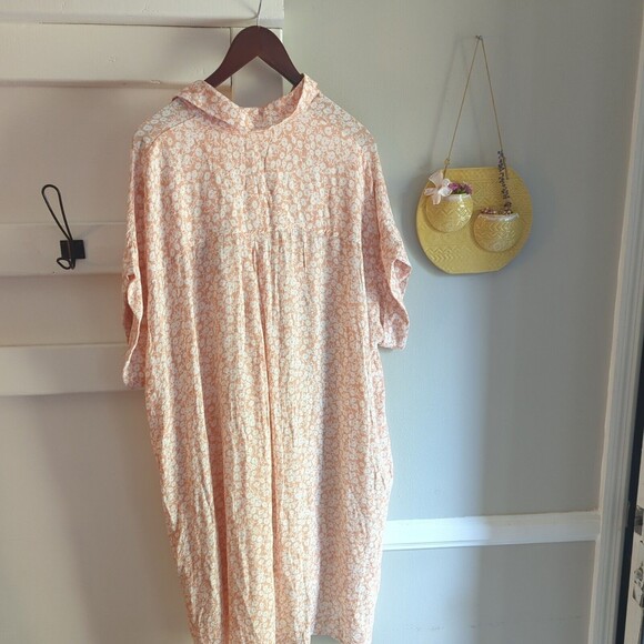 Lost + Wander Pick Me In The Desert Shirt Plus XL/2XL Soft Orange White Long - Picture 9 of 10